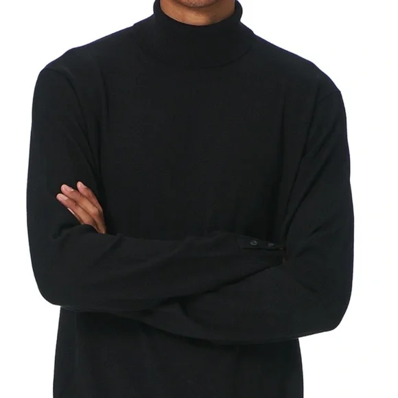 Cashmere Side Button Turtleneck - Brand New - NEVER WORN - Black